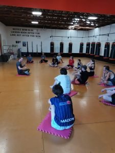 photo of mindfulness training with kickboxing class at Victory boxing